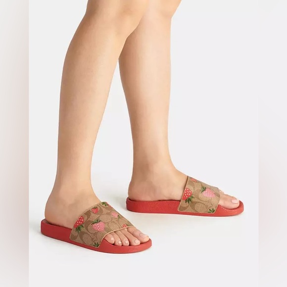 Coach Sport Slide with Strawberry Print - Picture 1 of 8
